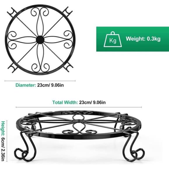 Metal Plant Stand Indoor/Outdoor, Low Corner Plant Stand, Decoration Small - Picture 3 of 7